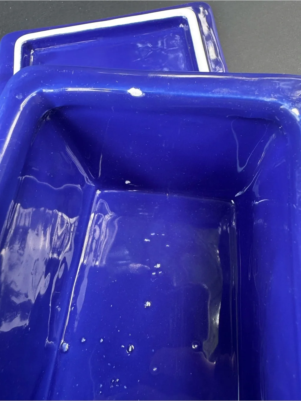 Sur La Table Cobalt Blue Ceramic Salt Box